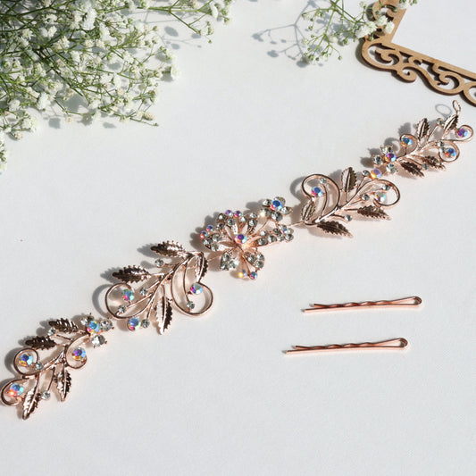 Golden Floral Hair Pin – Perfect for Brides & Bridesmaids