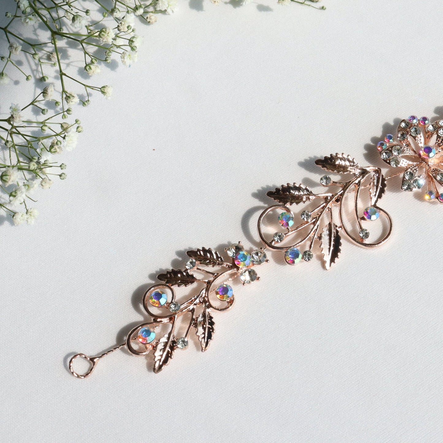 Golden Floral Hair Pin – Perfect for Brides & Bridesmaids