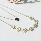 Heart & Daisy Double Necklace