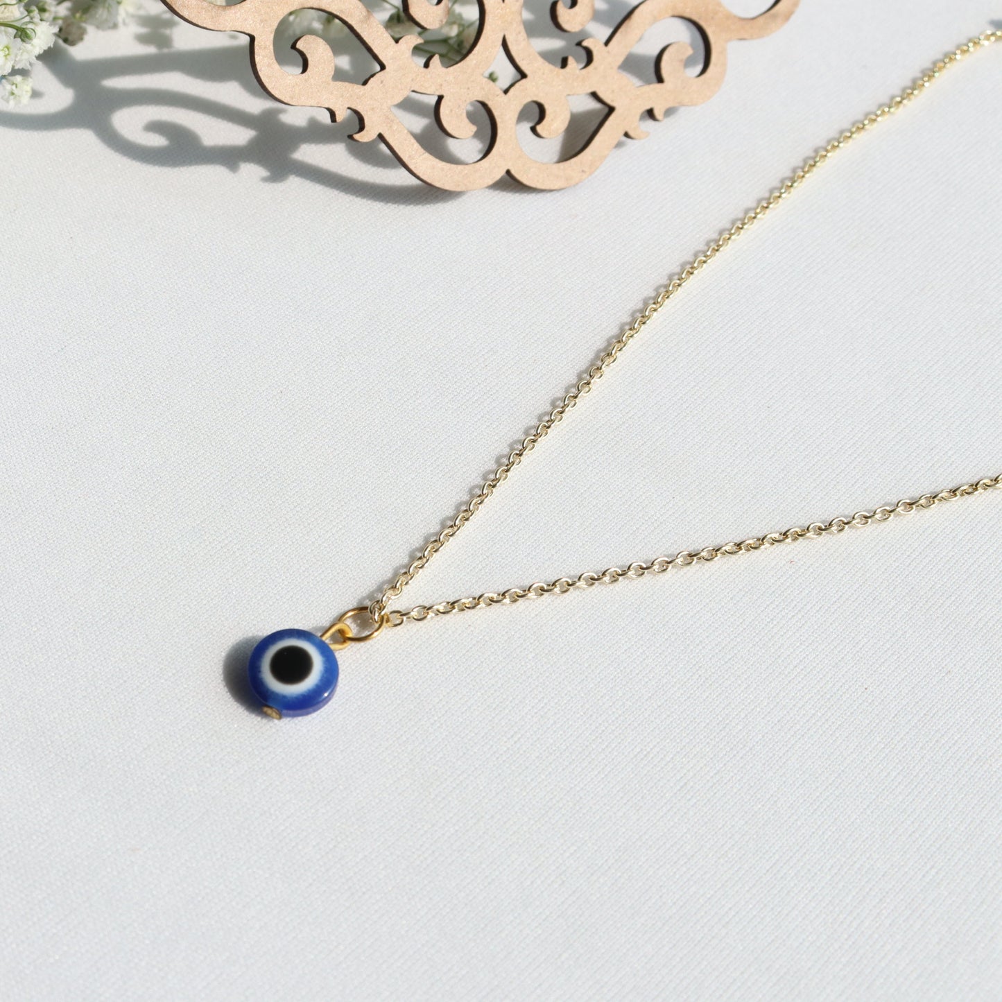 Golden Evil Eye Pendant Chain