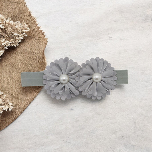 Baby Hairband with Two Petite Flowers