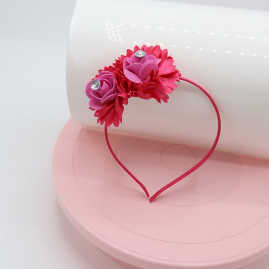 Hot Pink Glow Double Bloom Baby Headband