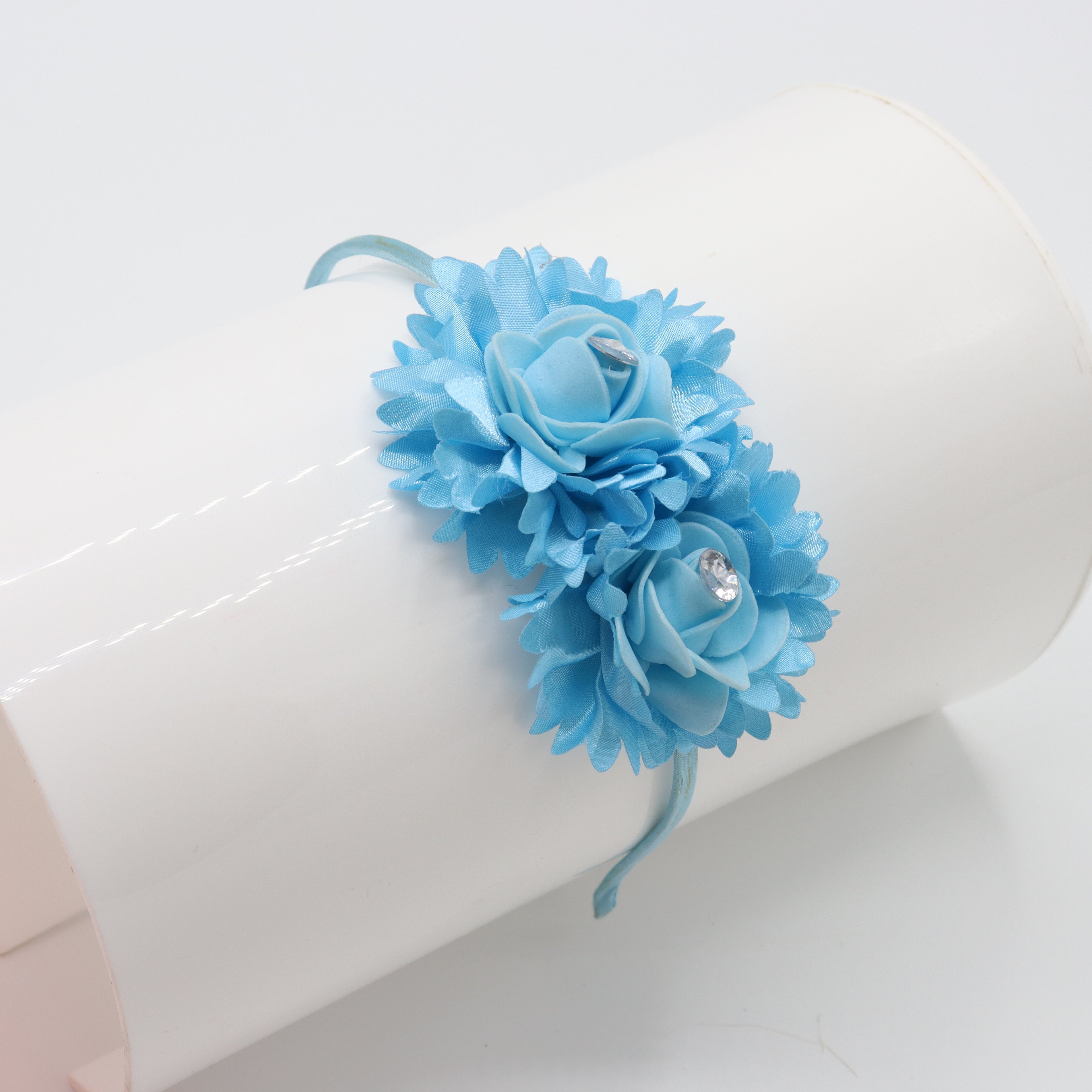 Baby Blue Bliss Double Bloom Baby Headband