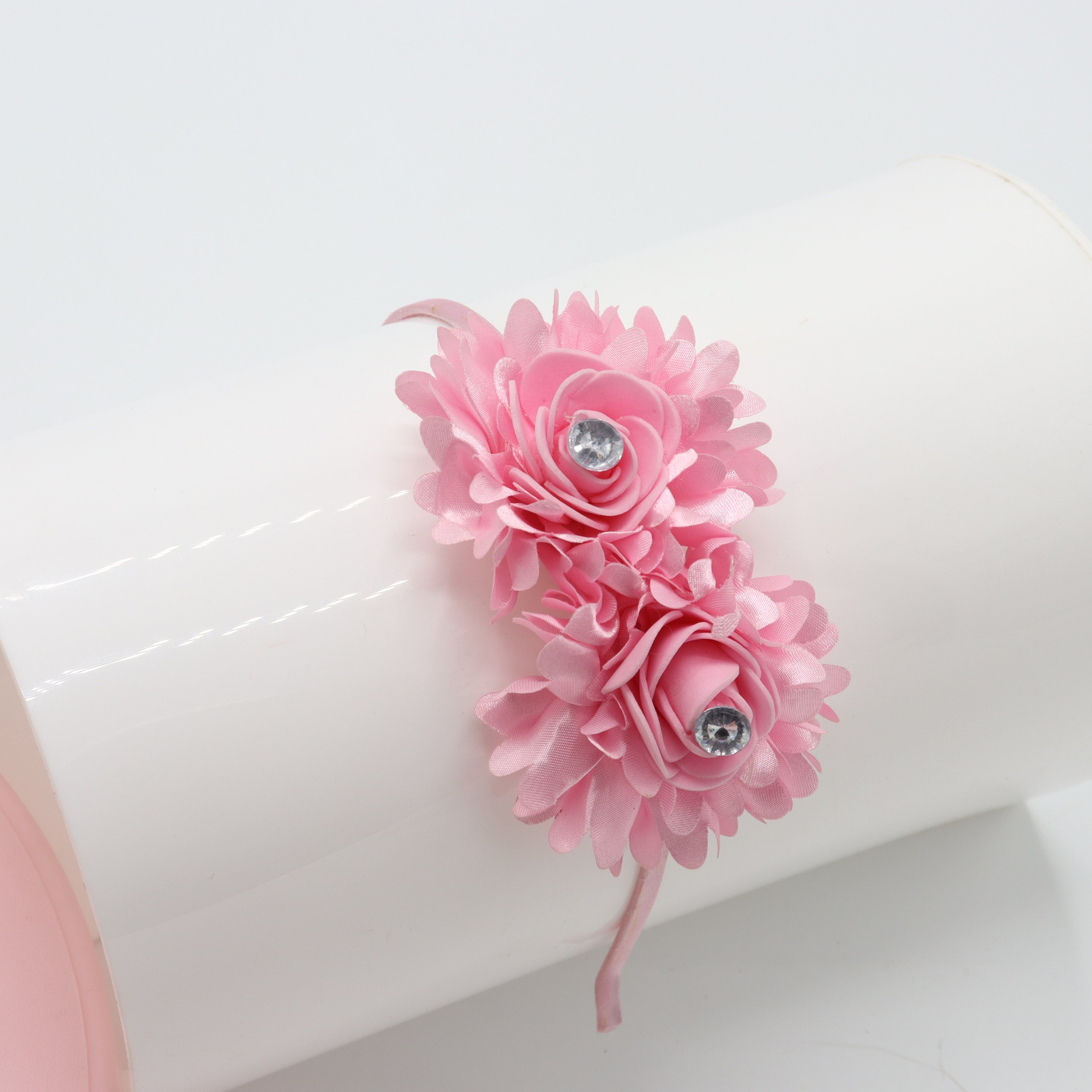 Blush Pink Beauty Double Bloom Baby Headband