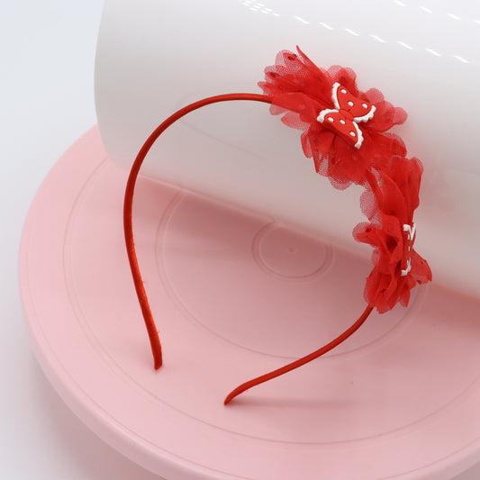 Polka Bow Circle Baby Headband