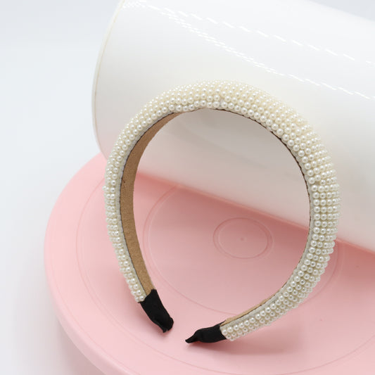 Elegant Pearl Broad Headband