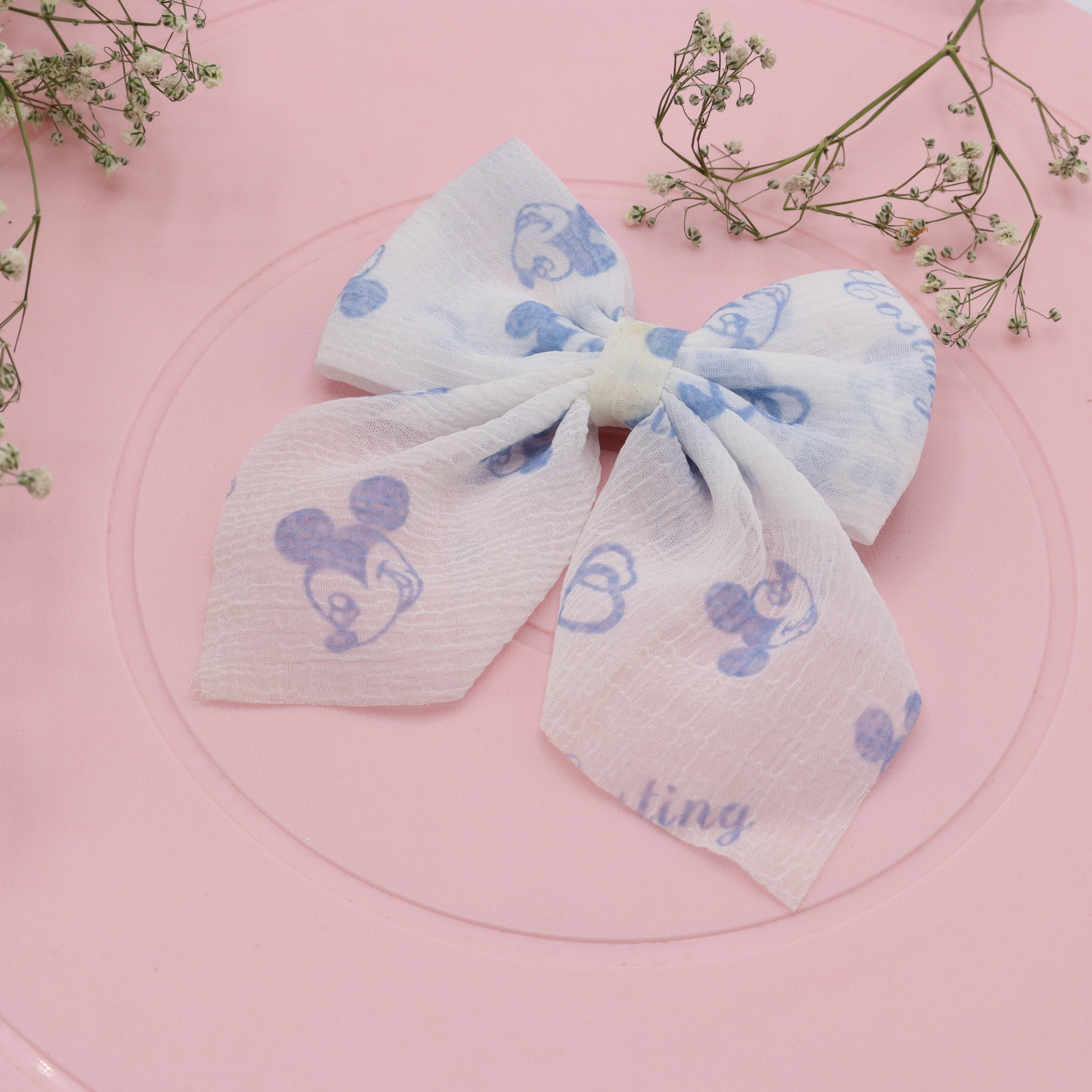Blue Graceful Bow Hair Clip