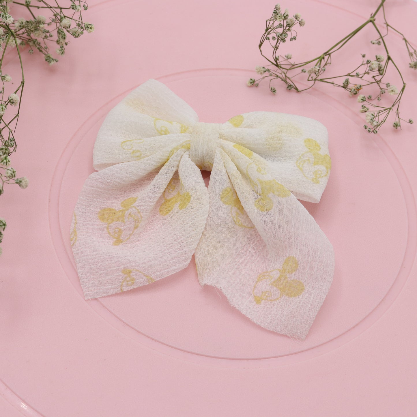 Yellow Bow Hair Clip