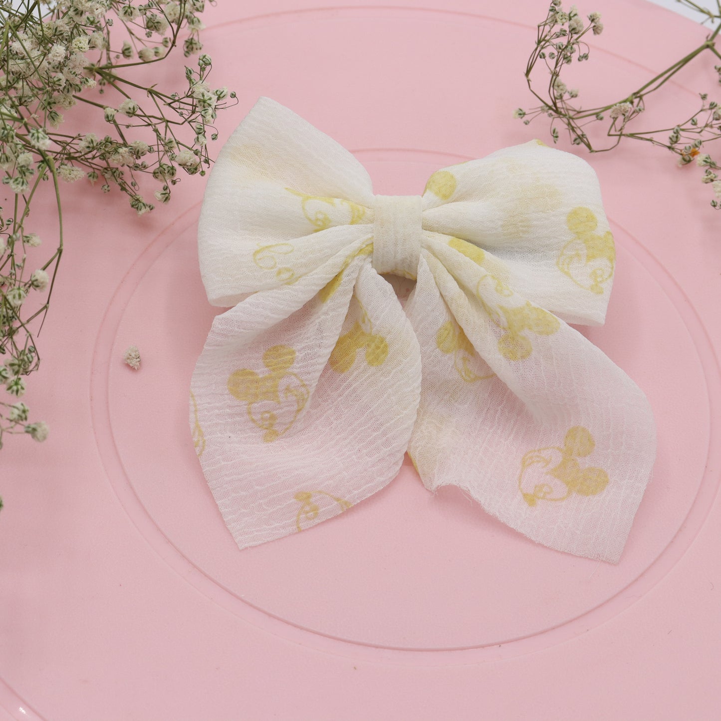Yellow Bow Hair Clip