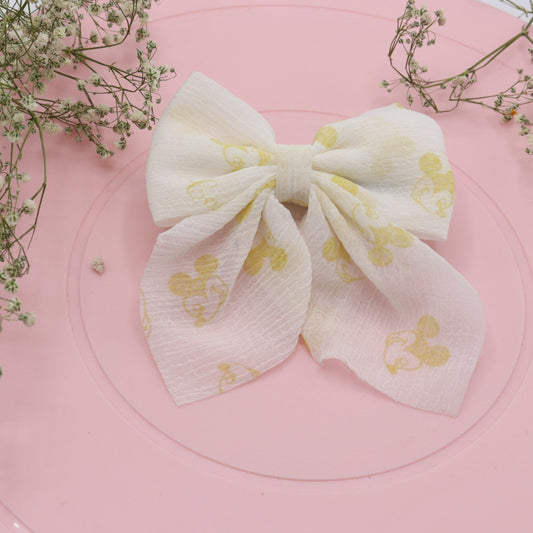 Yellow Bow Hair Clip
