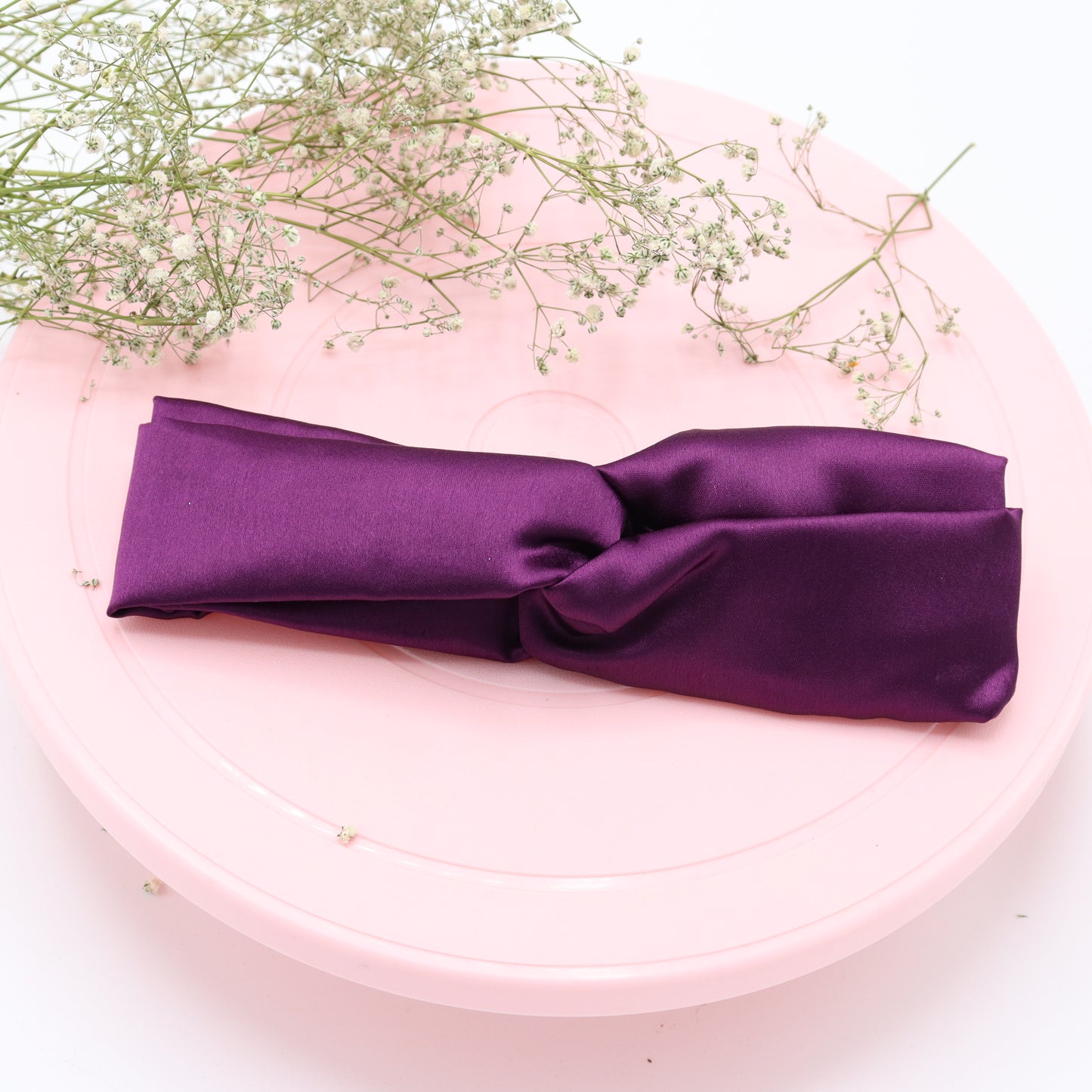 Silk Satin Knot Hairband-Purple