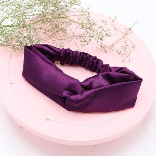 Silk Satin Knot Hairband-Purple