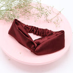 Silk Satin Knot Style Hairband Maroon colour in medium size