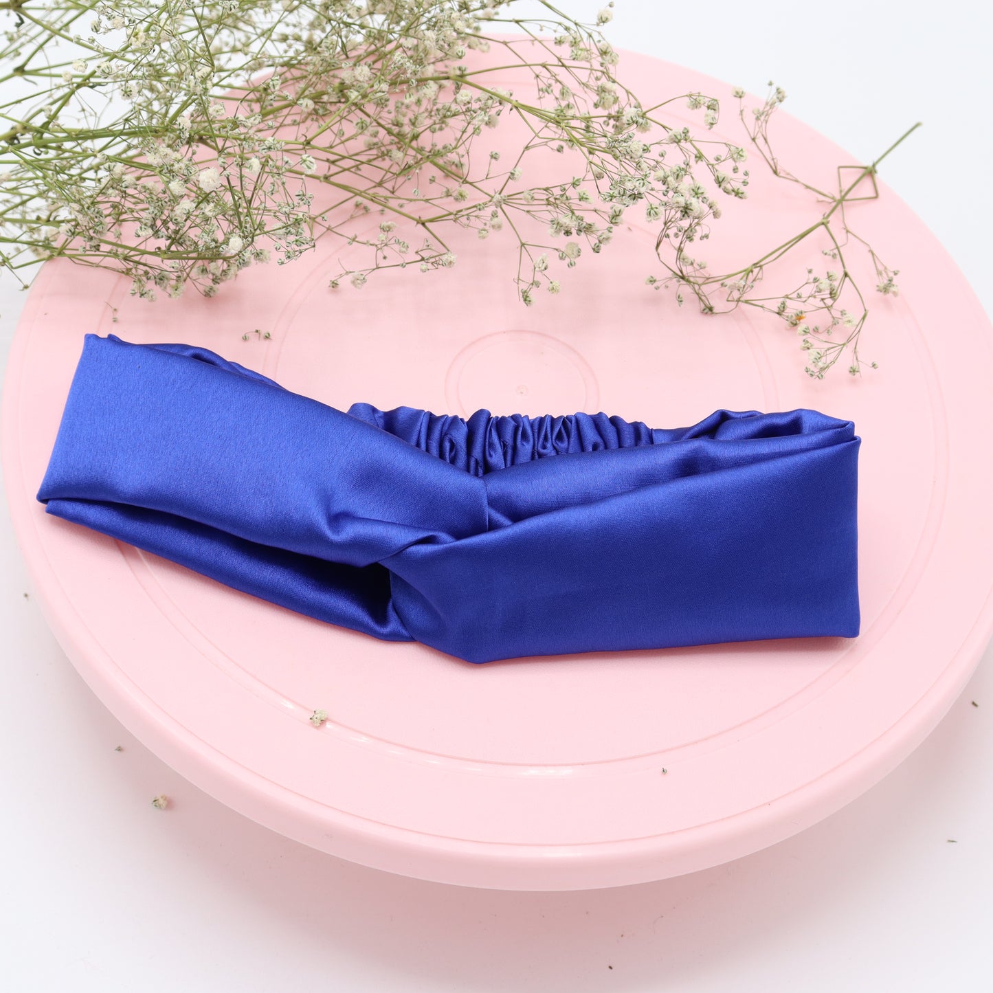 Silk Satin Knot Hairband-Blue