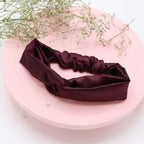 Silk Satin Knot Style Hairband Maroon colour in medium size