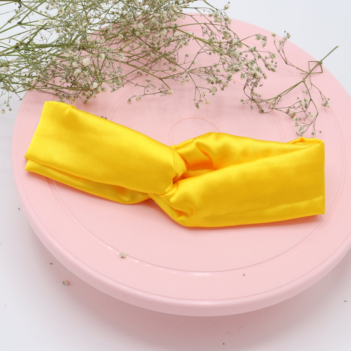 Silk Satin Knot Hairband-Sunny Yellow