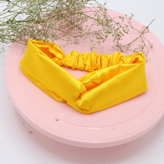 Silk Satin Knot Hairband-Sunny Yellow