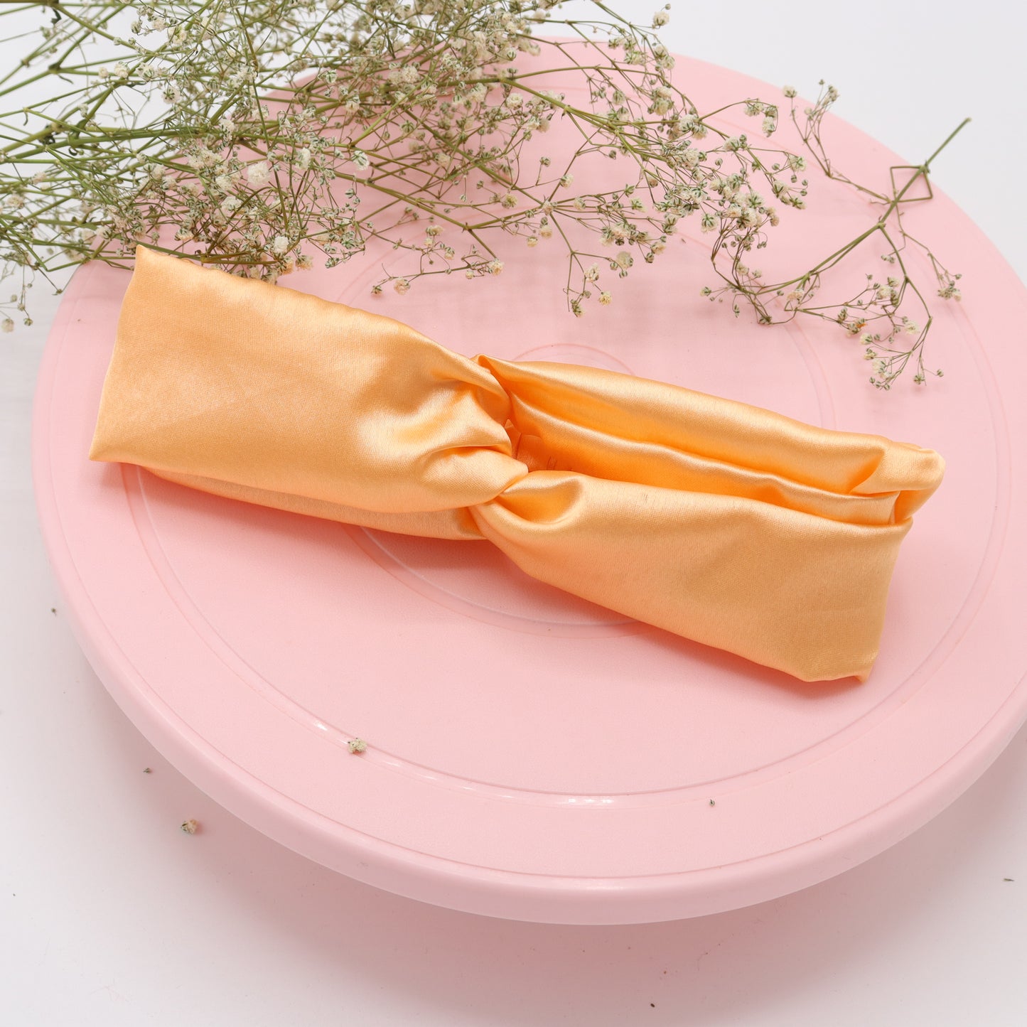 Silk Satin Knot Hairband- Orange