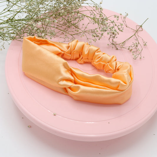 Silk Satin Knot Hairband- Orange