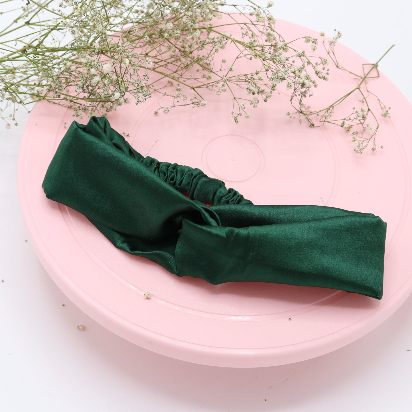 Silk Satin Knot Hairband-Green