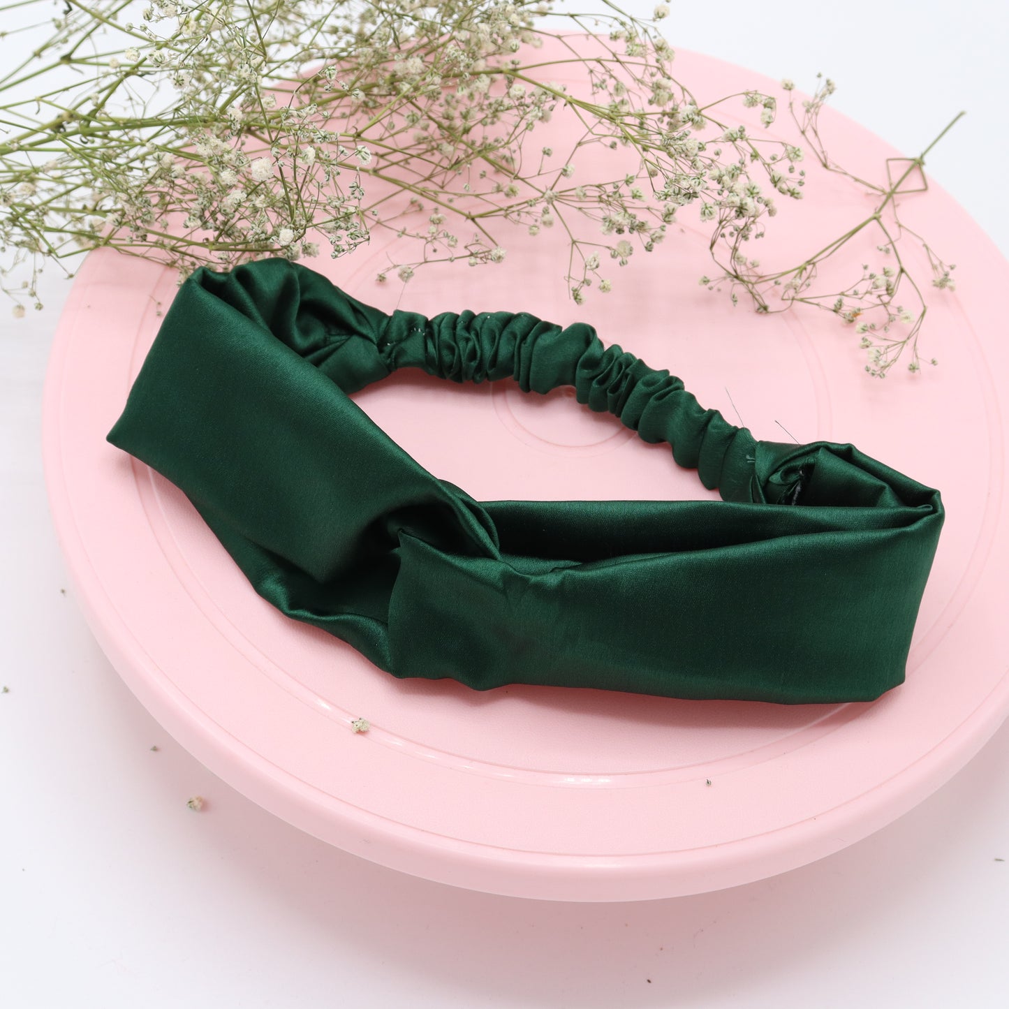 Silk Satin Knot Hairband-Green