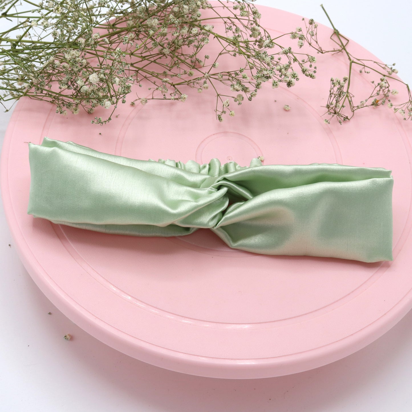 Silk Satin Knot Hairband-Mint Green