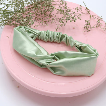 Silk Satin Knot Hairband-Mint Green