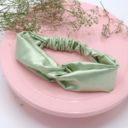 Silk Satin Knot Hairband-Mint Green