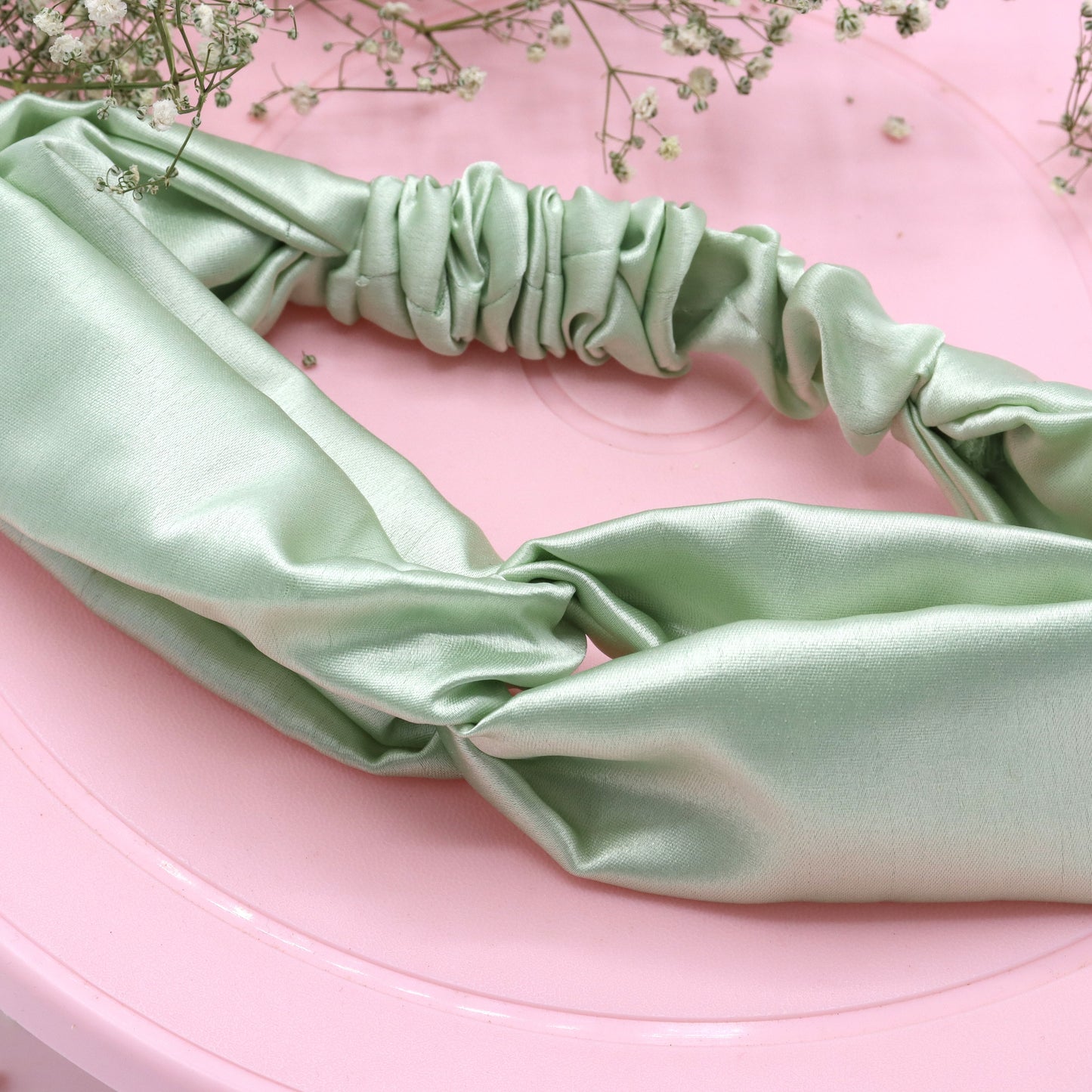 Silk Satin Knot Hairband-Mint Green
