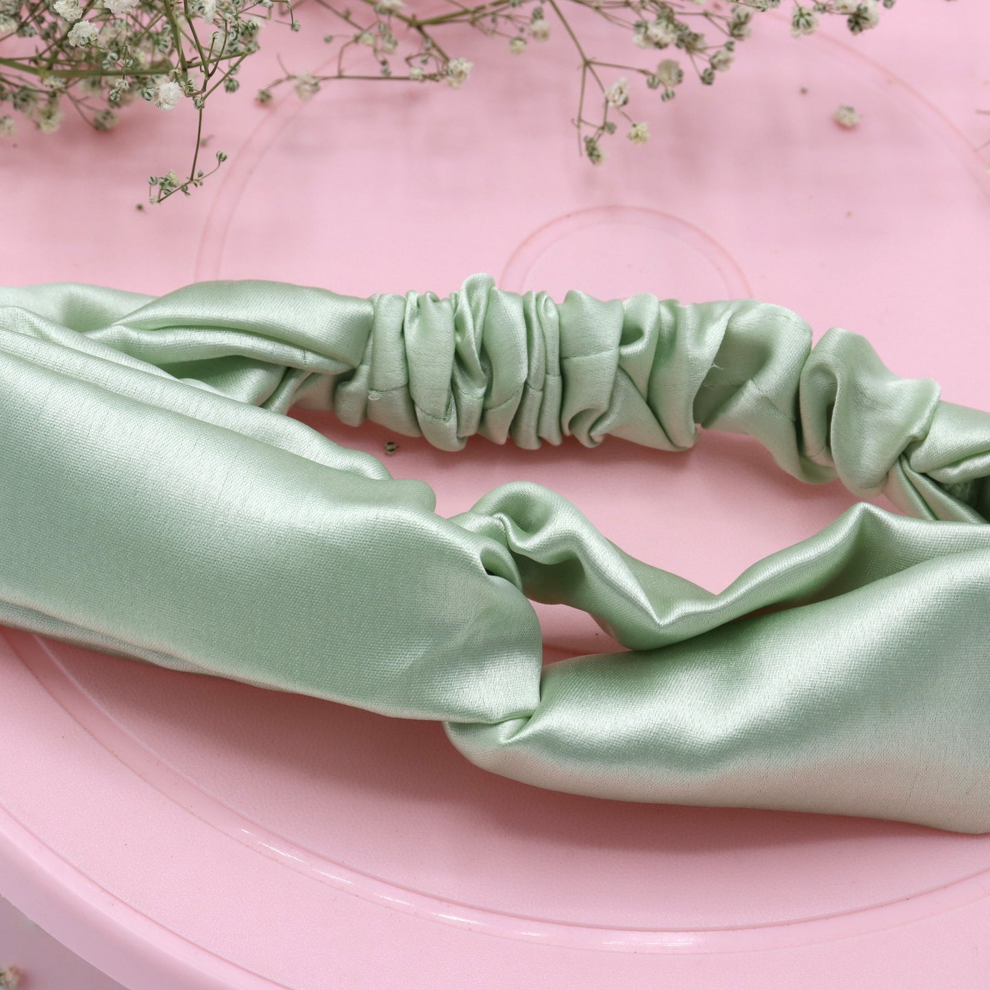 Silk Satin Knot Hairband-Mint Green
