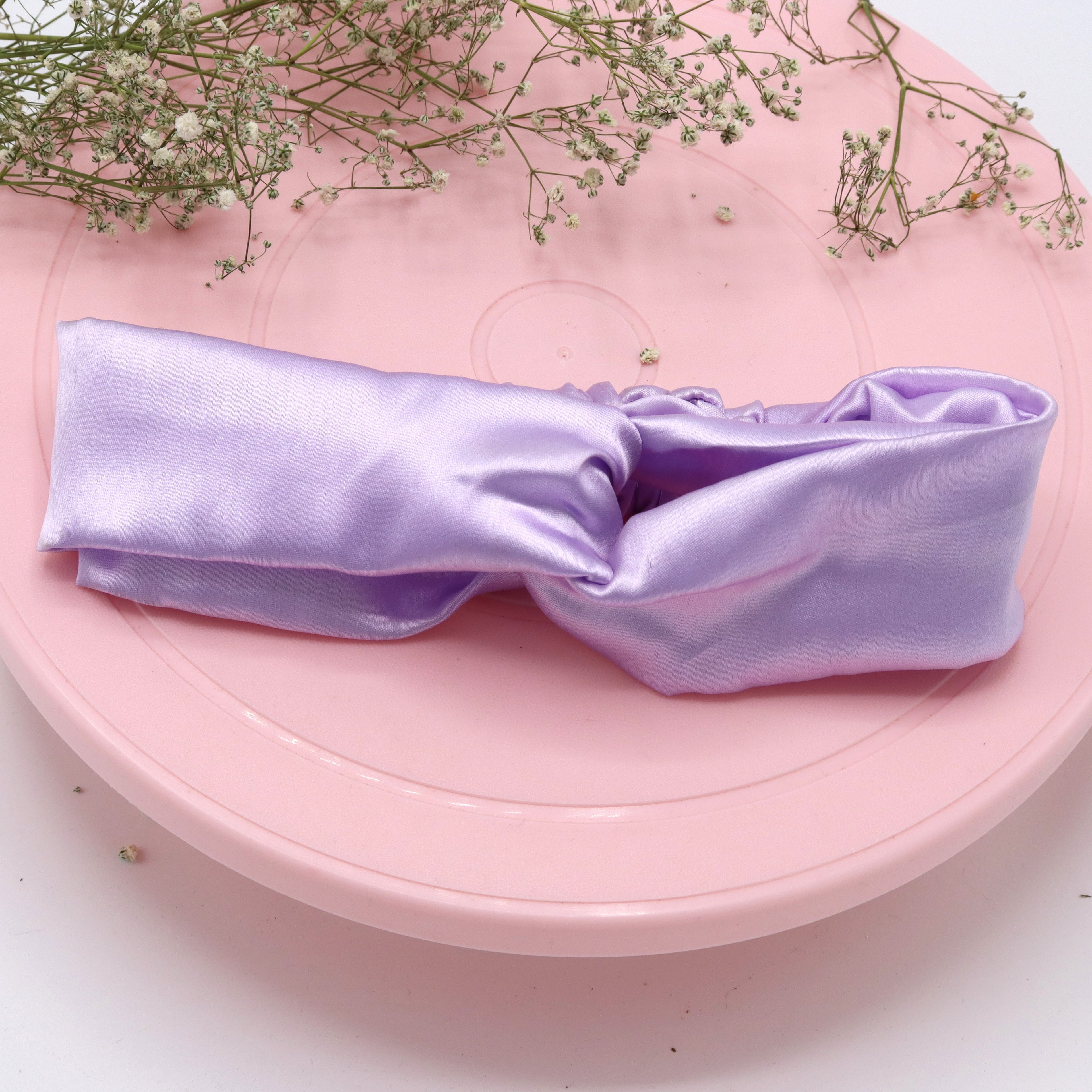 Silk Satin Knot Hairband-Lavender