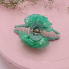 Green Flower Pattern Hair Clutcher