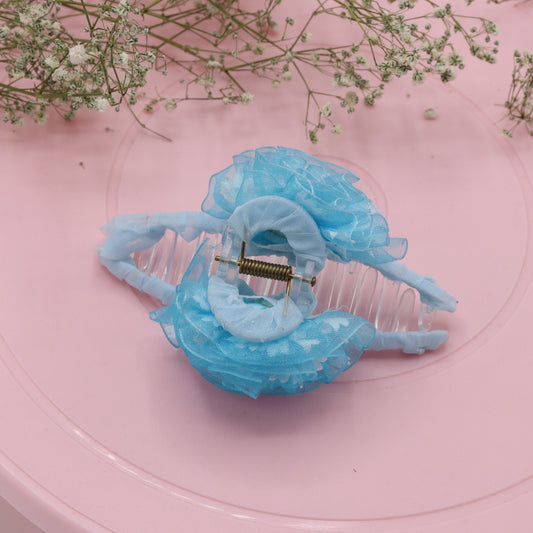 Blue Flower Pattern Hair Clutcher