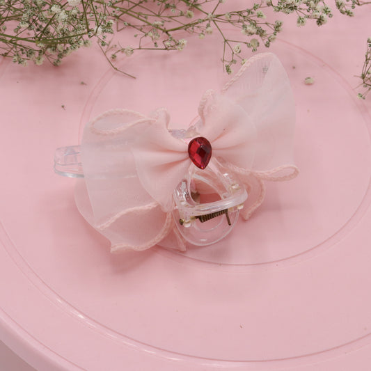 Cream Bow Clutcher – Chic Fabric Design for Hair Styling