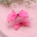 Pink Bow Clutcher – Stylish Fabric Design for Hair Styling