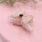 Cream Bow Clutcher – Chic Fabric Design for Hair Styling