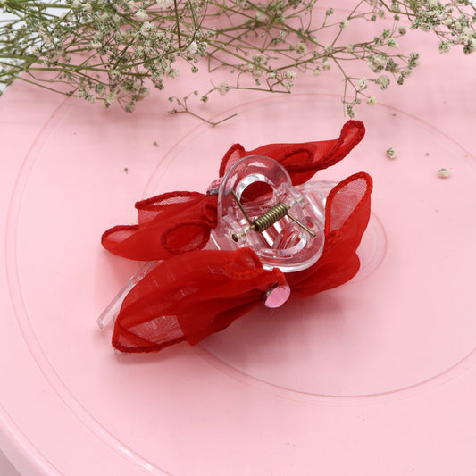 Red Bow Clutcher Elegant Fabric Design for Hair Styling