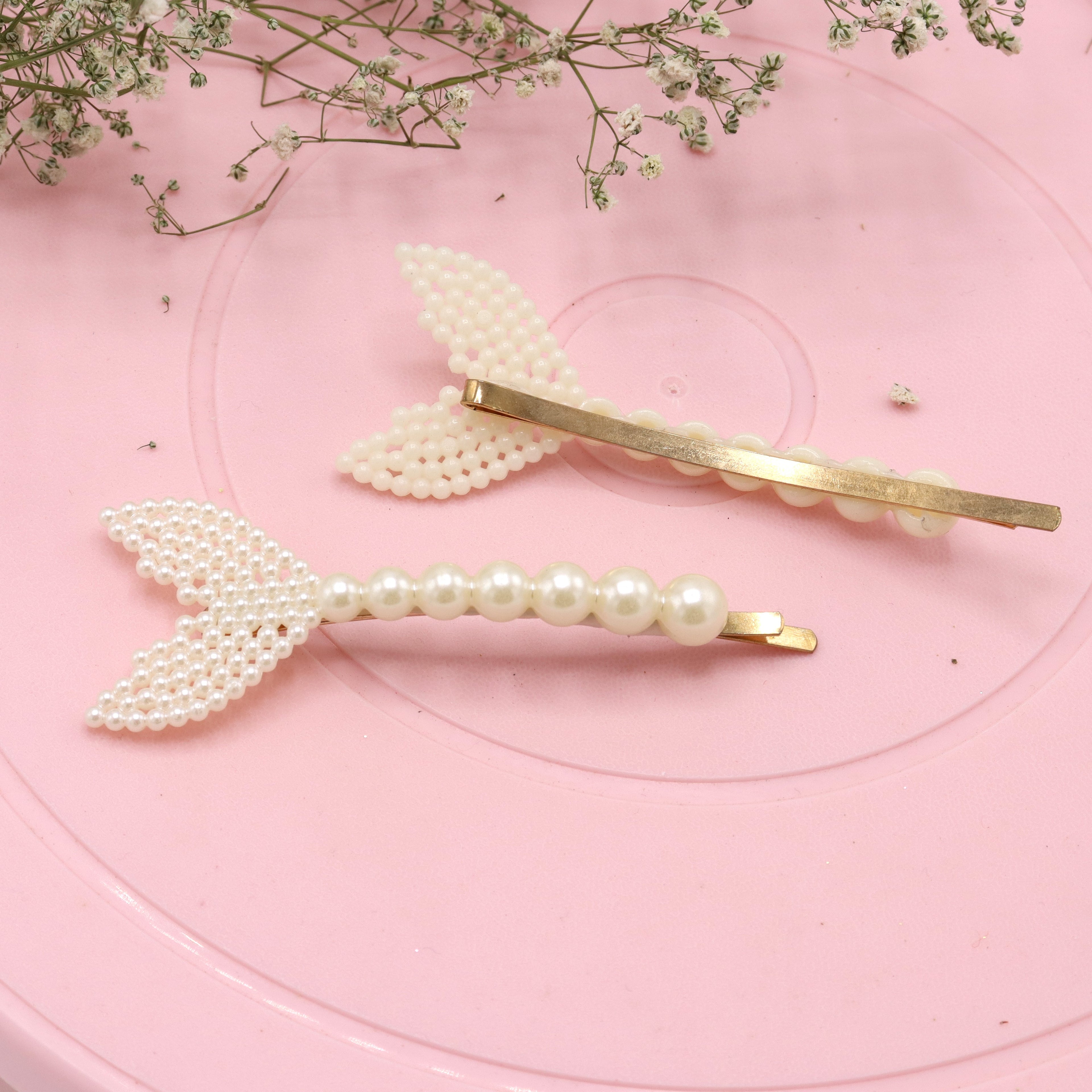 Mermaid Tail Pearl Bobby Pin Set