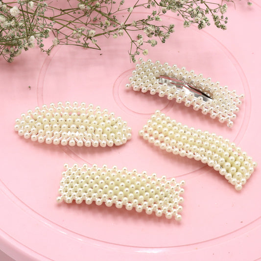 Set of 4 Random Pearl Hair Clips