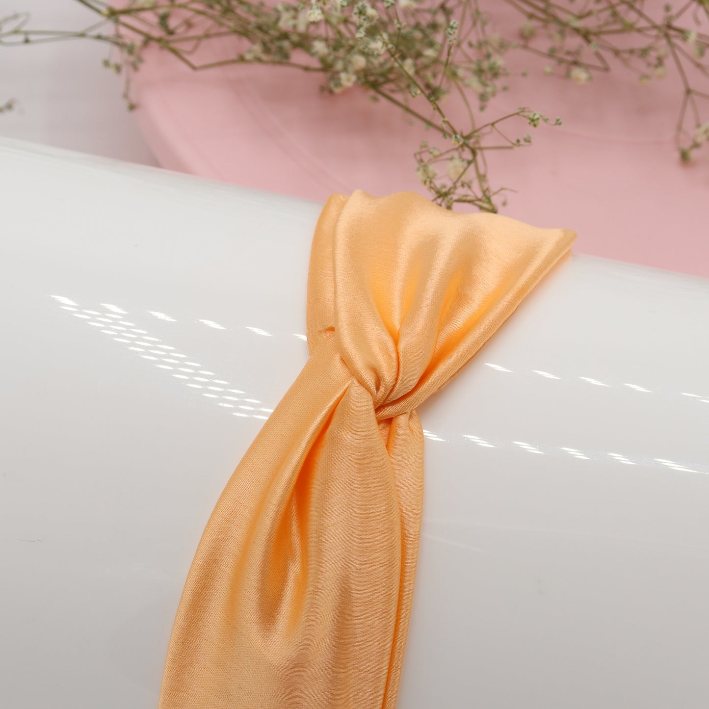 Silk Satin Knot Hairband- Orange