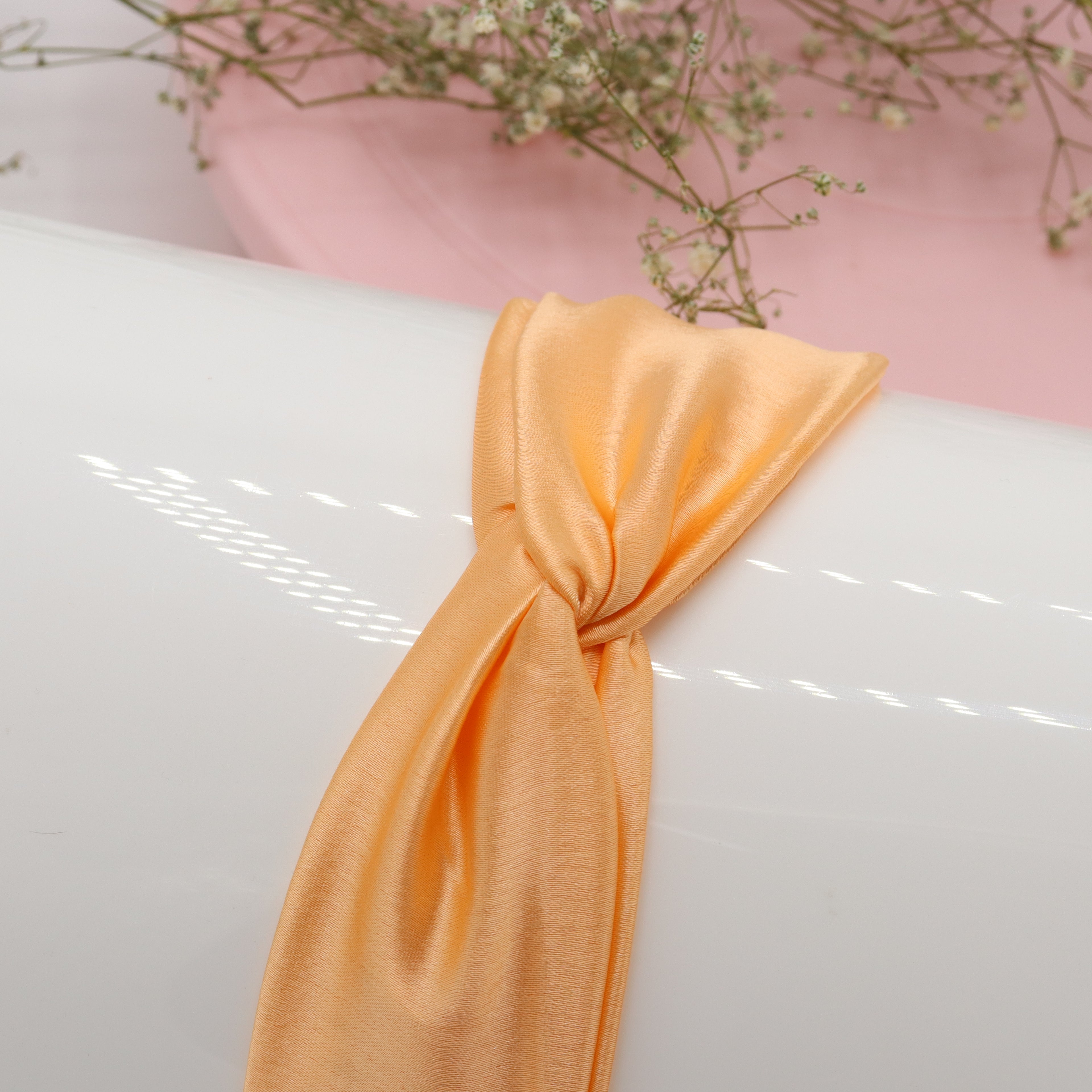 Silk Satin Knot Hairband- Orange