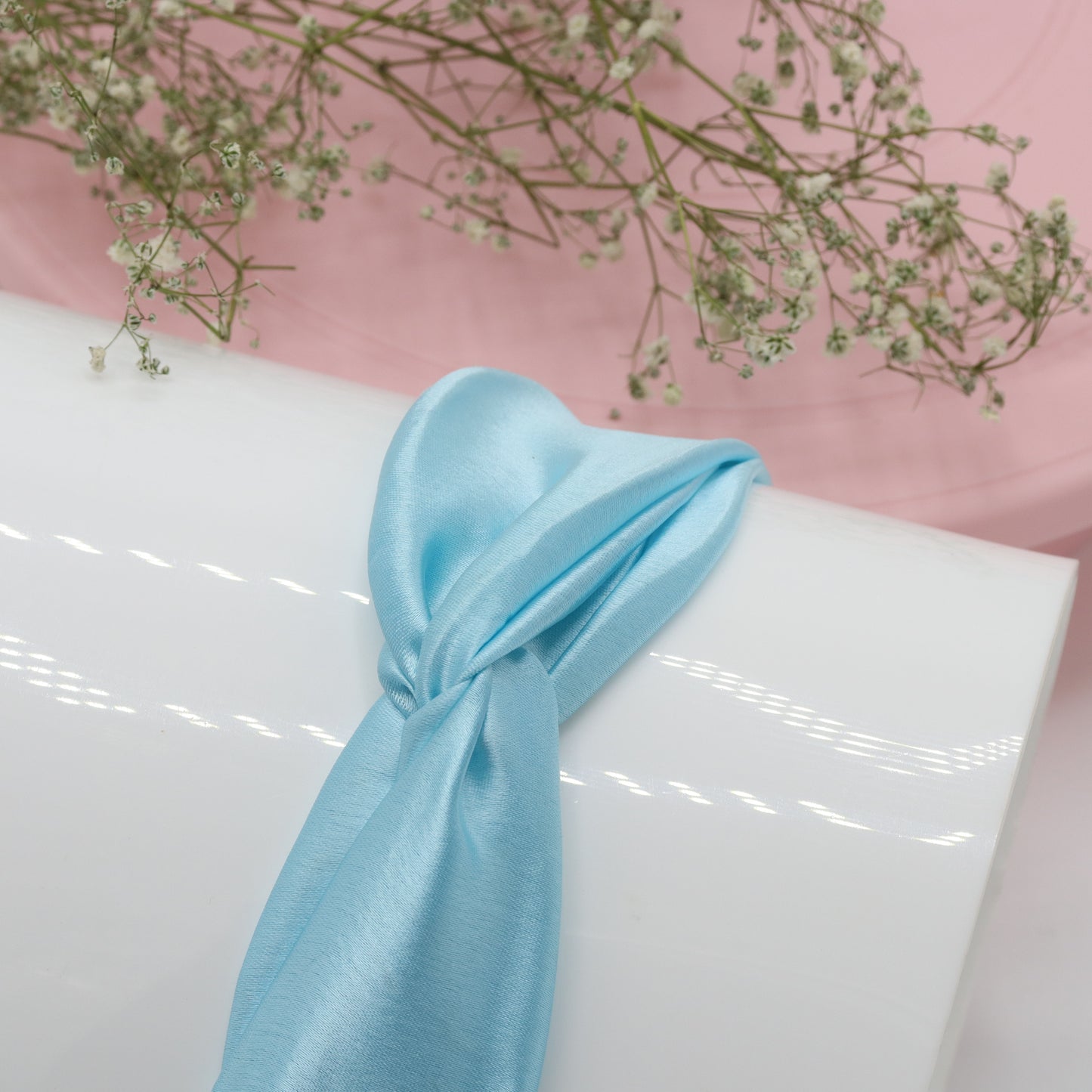 Silk Satin Knot Hairband-Sky Blue