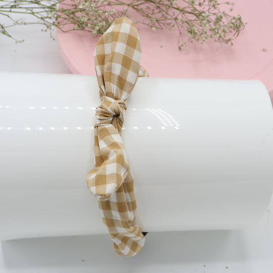Golden Check Cotton Headband