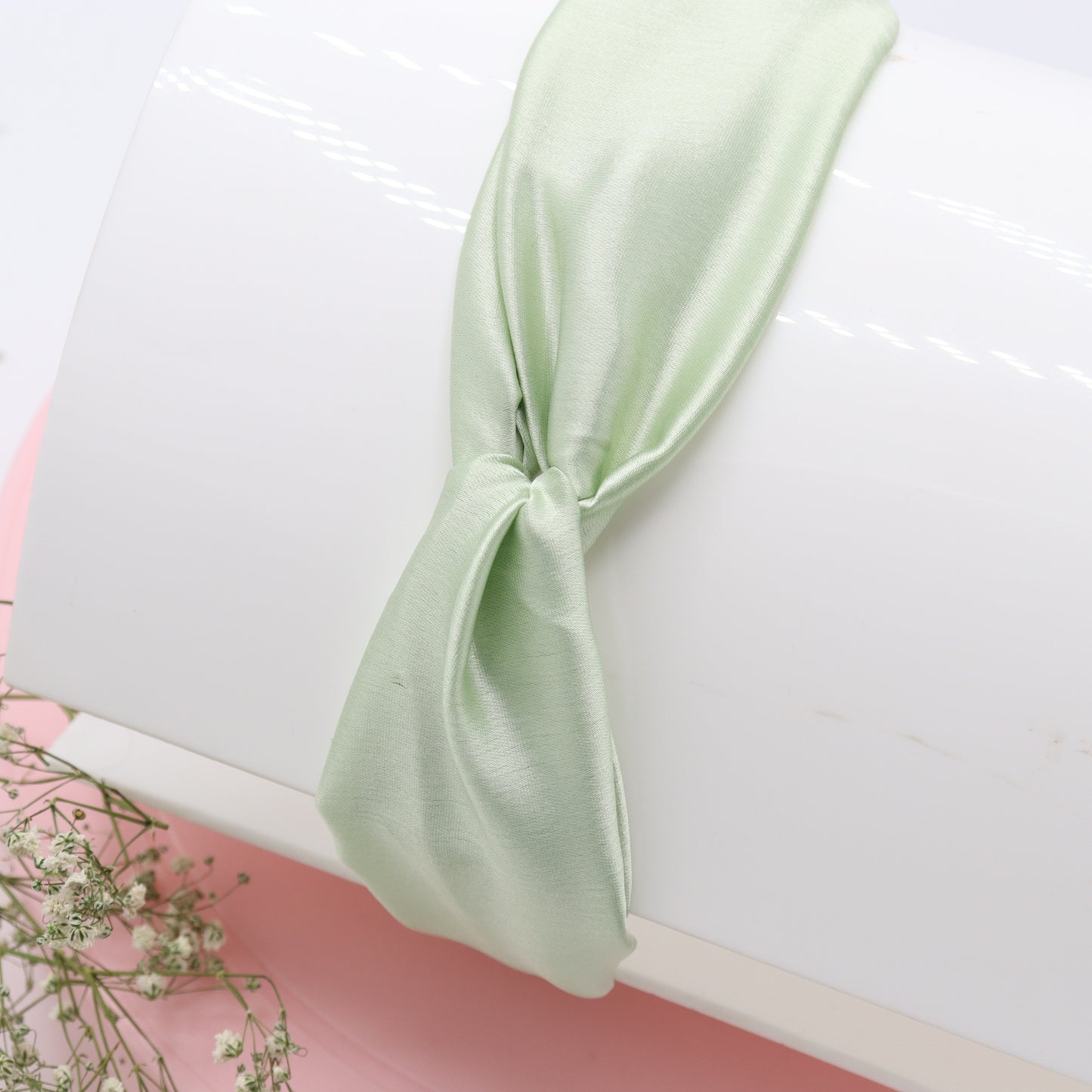 Silk Satin Knot Hairband-Mint Green