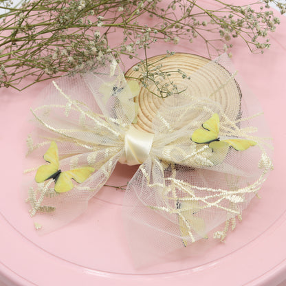 Butterfly Charm Net Hair Bow