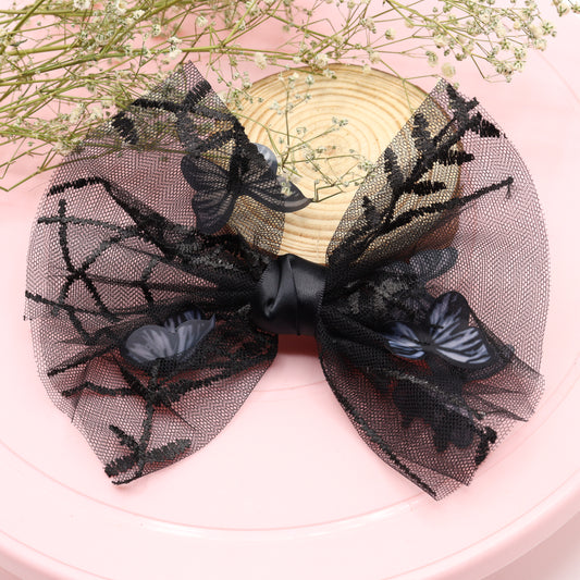 Butterfly Charm Net Hair Bow