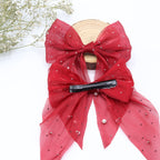 Pearl Elegance Organza Hair Bow