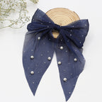 Pearl Elegance Organza Hair Bow