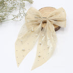 Pearl Elegance Organza Hair Bow