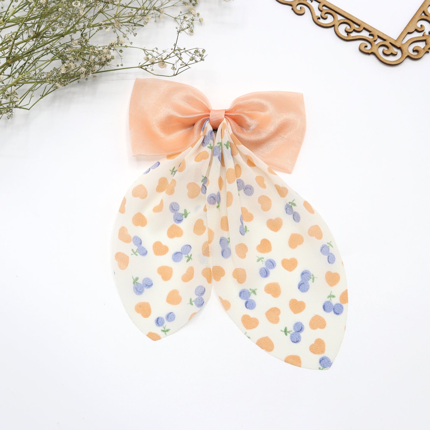 Cherry Blossom Oriental Hair Bow Clip
